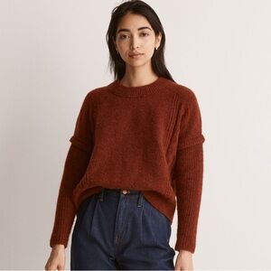 Madewell Cable Havener Pullover Sweater Medium Auburn EUC